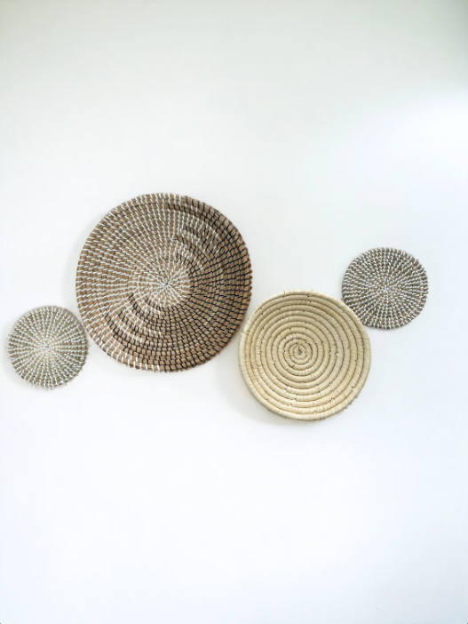 Set of 4 Boho Wall Hanging Baskets