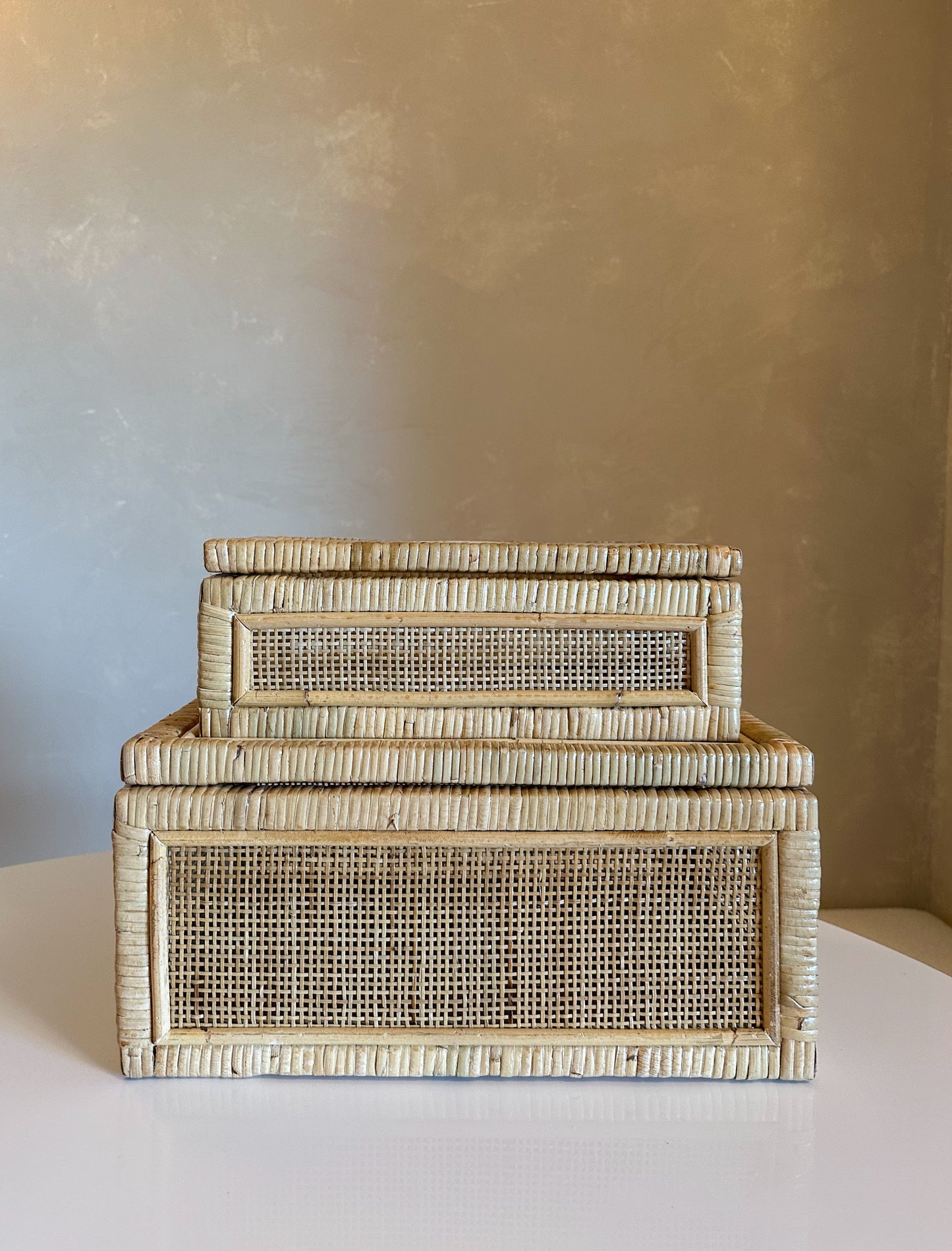 Rattan Display Box with Natural Cane