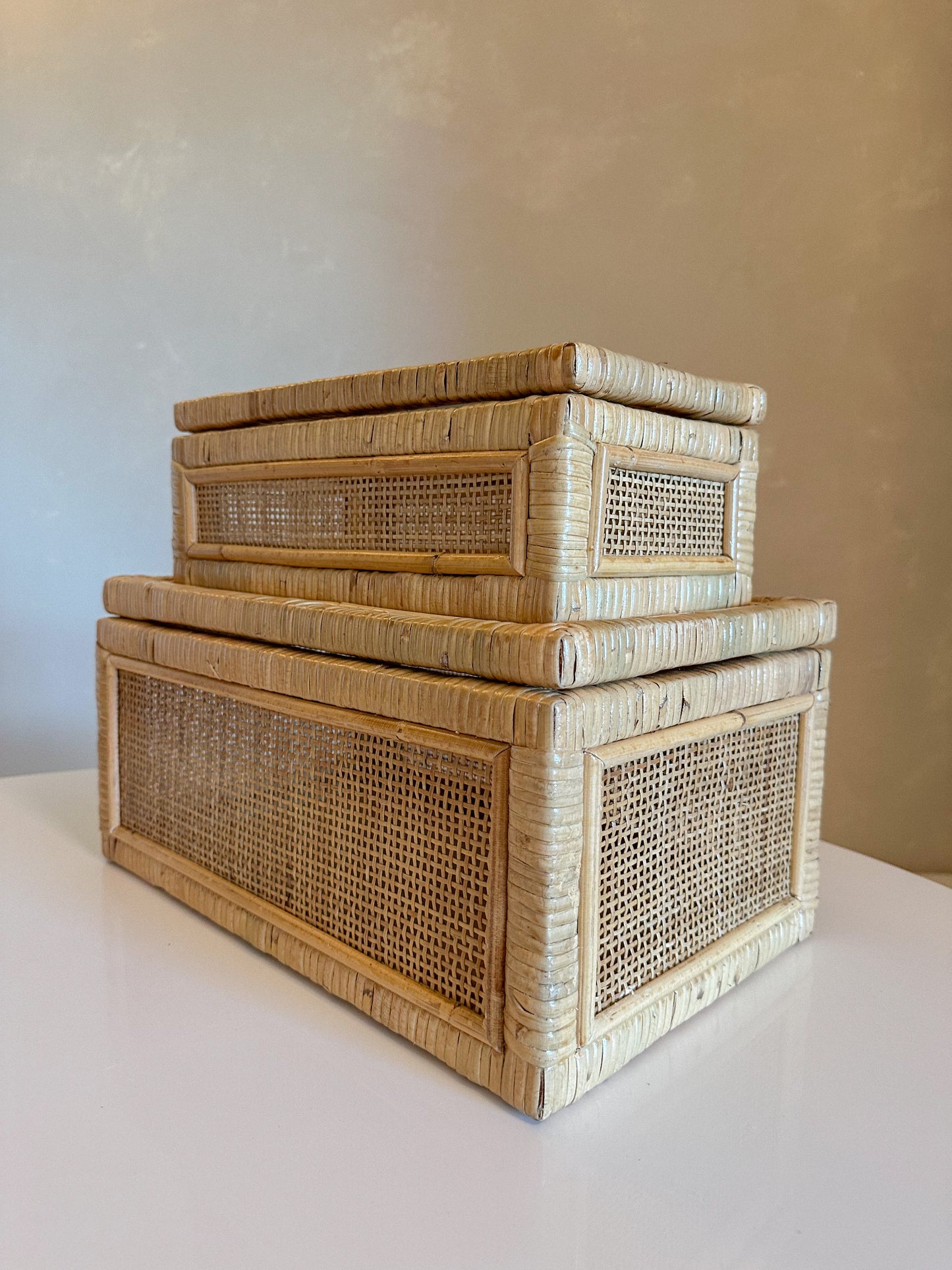 Rattan Display Box with Natural Cane