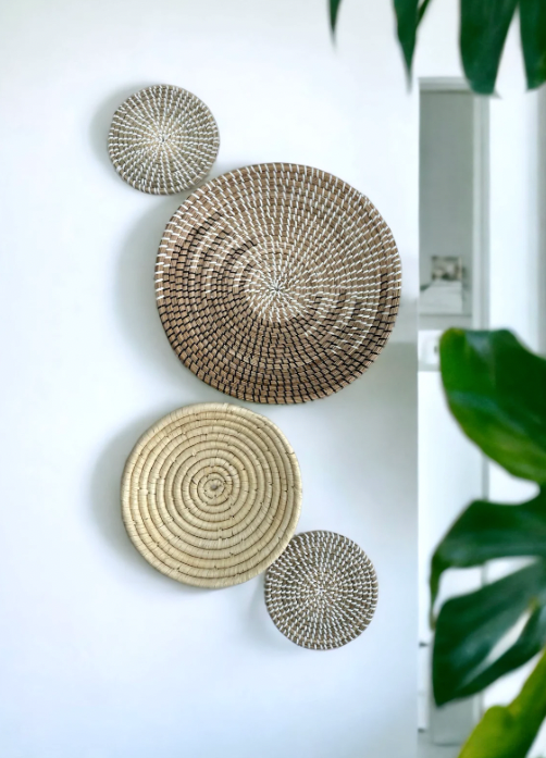 Set of 4 Boho Wall Hanging Baskets