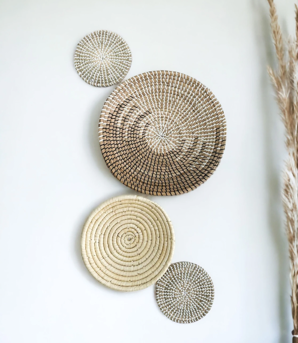 Set of 4 Boho Wall Hanging Baskets