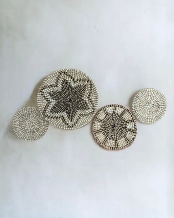 Set of 4 Boho Wall Hanging Baskets