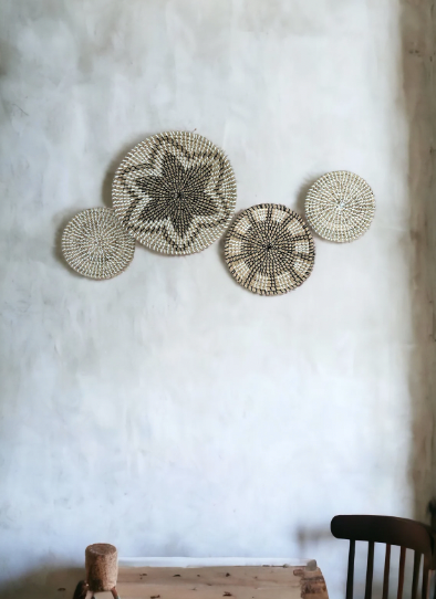 Set of 4 Boho Wall Hanging Baskets